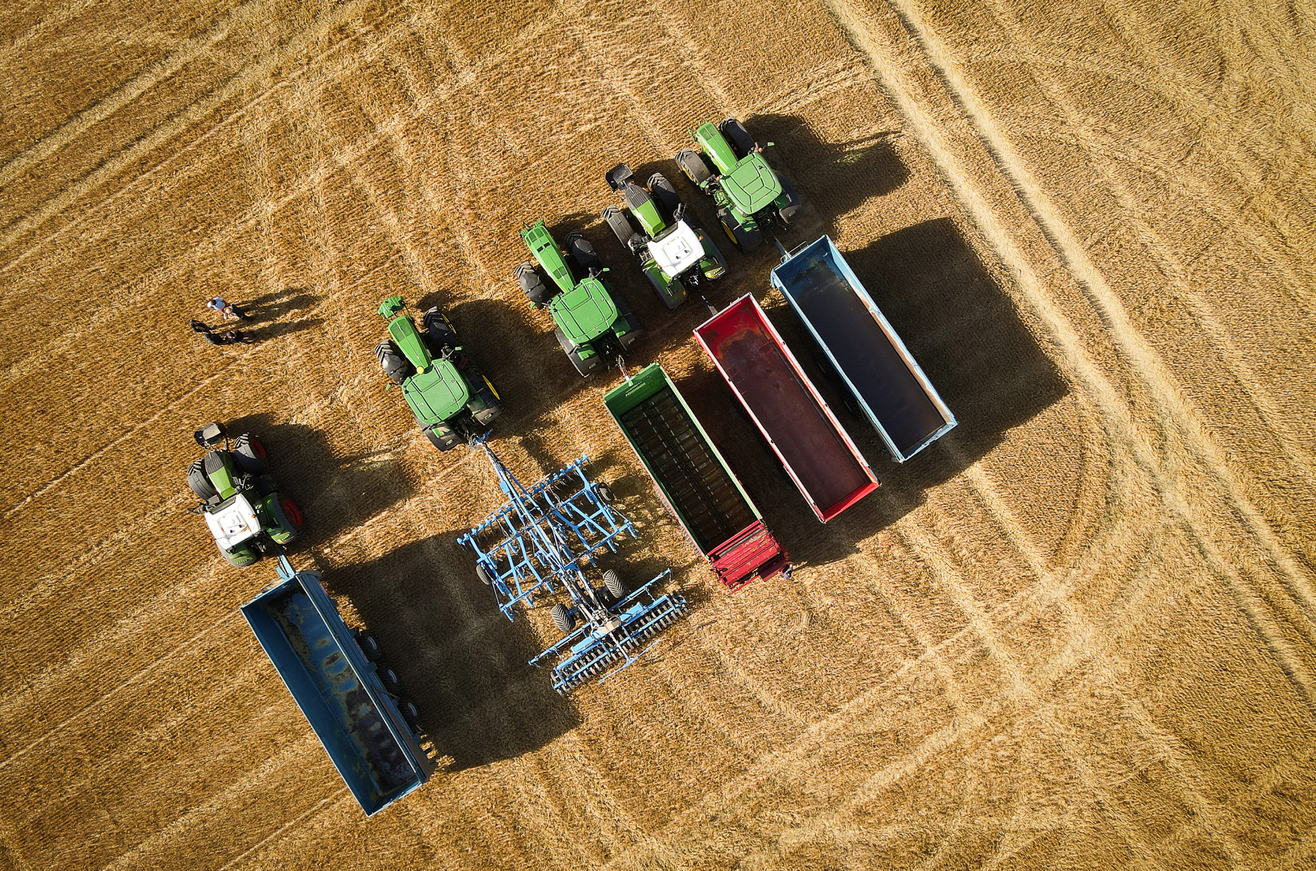 Machines agricoles Vue aérienne de toutes les machines agricoles
